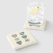 Familiegangers van diverse Engelse woningen Stenen Onderzetter (Zijkant)