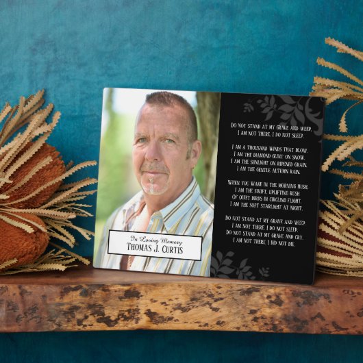 Familiegedenkteken Voeg je eigen gedicht toe Fotoplaat (Zijkant)