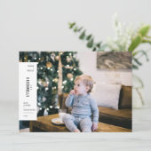 Familiegerichte kerstminimalistische esthetische f feestdagenkaart (Staand voorkant)