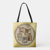 Familiegeschiedenis Antiek Fotoframes Gold Collage Tote Bag (Achterkant)