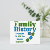 Familiegeschiedenis Puzzle Briefkaart (Staand voorkant)