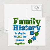 Familiegeschiedenis Puzzle Briefkaart (Voorkant / Achterkant)