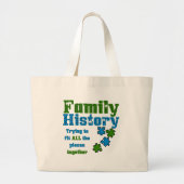 Familiegeschiedenis Puzzle Grote Tote Bag (Voorkant)