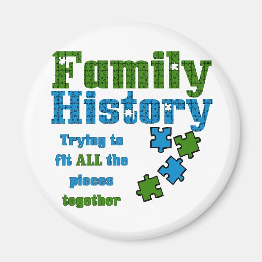 Familiegeschiedenis Puzzle Magneet (Voorkant)