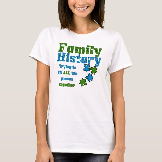 Familiegeschiedenis Puzzle T-shirt (Voorkant)