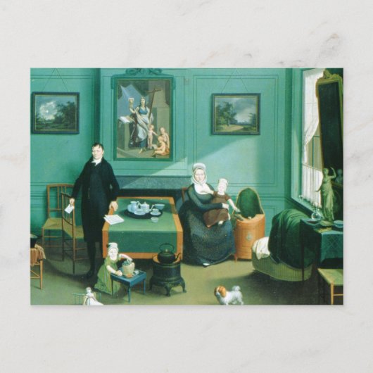 Familiegroep, c.1810 briefkaart (Voorkant)