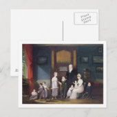 Familiegroep in het binnenland, c.1800 briefkaart (Voorkant / Achterkant)