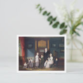 Familiegroep in het binnenland, c.1800 briefkaart (Staand voorkant)