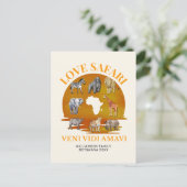 Familiegroep LOVE SAFARI Souvenir Briefkaart (Staand voorkant)