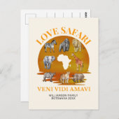 Familiegroep LOVE SAFARI Souvenir Briefkaart (Voorkant / Achterkant)