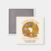 Familiegroep LOVE SAFARI Souvenir Magneet (Voorkant / Achterkant)