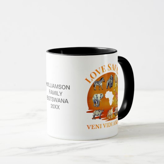 Familiegroep LOVE SAFARI Souvenir Mok (Voorkant rechts)