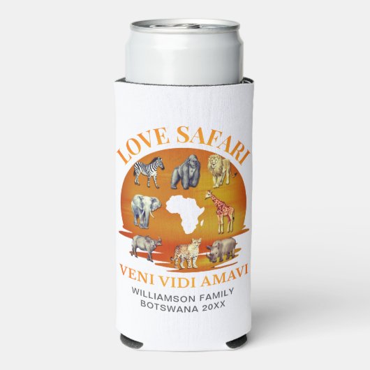 Familiegroep LOVE SAFARI Souvenir Seltzer Blikjeskoeler (Seltzer Achterkant)