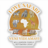 Familiegroep LOVE SAFARI Souvenir Sticker (Voorkant)