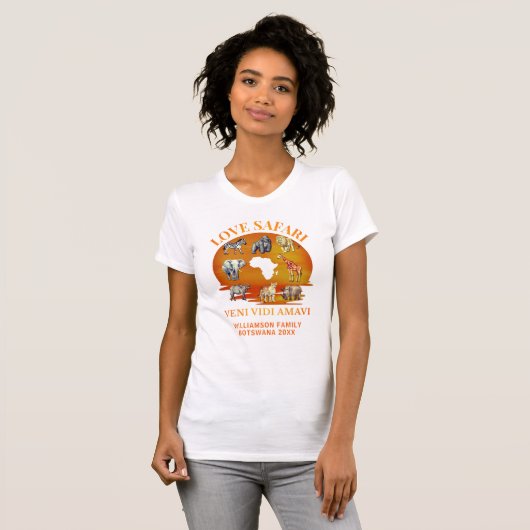 Familiegroep LOVE SAFARI Souvenir T-shirt (Voorkant volledig)
