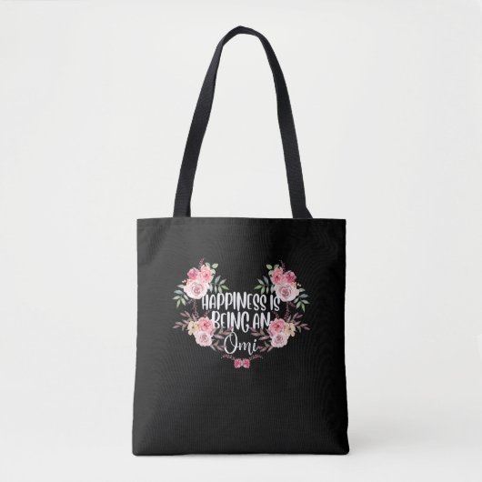Familiegroommoeder geluk Omi Grandma Flower Tote Bag (Voorkant)