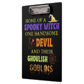 Familiehaalleen citaat met heks Devil spin Web Klembord (Links)