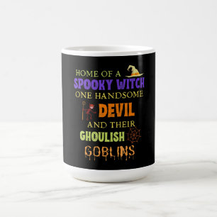Familiehaalleen citaat met heks Devil spin Web Koffiemok