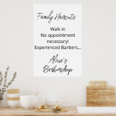 Familiehaarden lopen in het Poster van Barbershop  (Keuken)