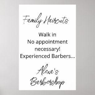 Familiehaarden lopen in het Poster van Barbershop