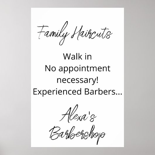 Familiehaarden lopen in het Poster van Barbershop  (Voorkant)