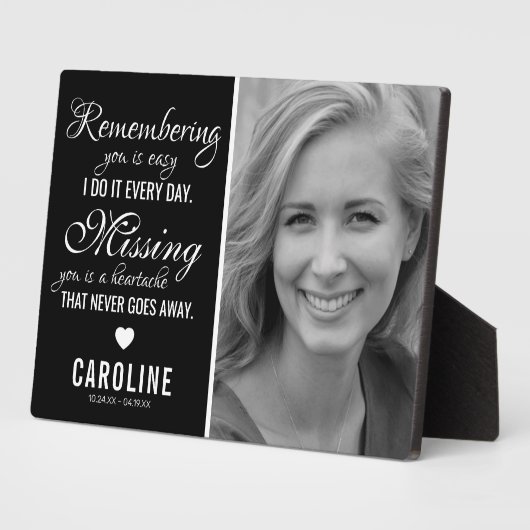 Familieherdenking | Fotoherinnering Fotoplaat (Zijkant)