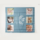 Familiehereniging aangepaste fotocollage monogram  wandkleed (Voorkant (horizontaal))