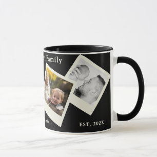 Familieherinneringen 4-foto collage Zwarte koffiem Mok