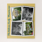 Familieherinneringen 4 x Aangepaste foto's Challen Legpuzzel (Verticaal)