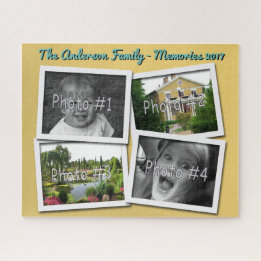 Familieherinneringen 4 x Aangepaste foto's Challen Legpuzzel