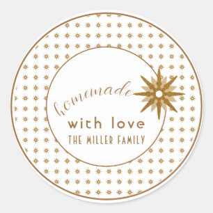 Familiehomemade met Love Holiday Baking Goud Ronde Sticker