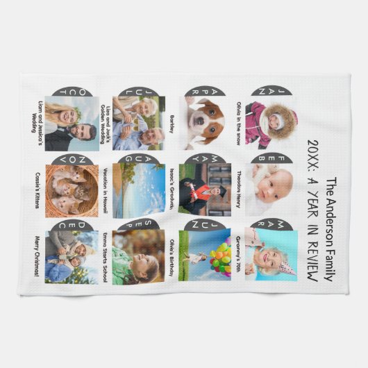 Familiejaar Fotogalerij 12 Afbeeldingen gepersonal Theedoek (Horizontaal)