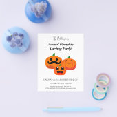 Familiejaarlijkse pompoenpartij carbiopuitnodiging flyer (Enkel)