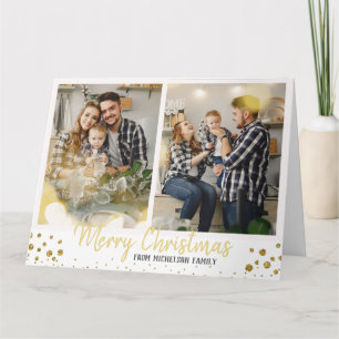Familiekaart voor kerstmis Gold-Confetti Kaart