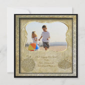 Familiekaarten met Gold Metallic Kerstfeestdag Feestdagenkaart (Achterkant)