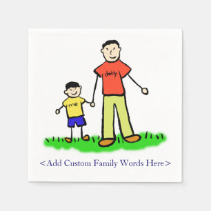 Familiekarakters voor vader en zoon Custom Napkins Servet