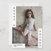 Familiekerstfoto Modern minimalistische foto Feestdagenkaart (Voorkant)