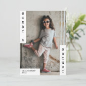 Familiekerstfoto Modern minimalistische foto Feestdagenkaart (Staand voorkant)