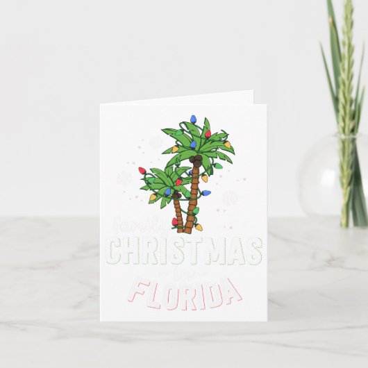 Familiekerstmis in Florida Palm Trees-strand Kaart (Voorkant)