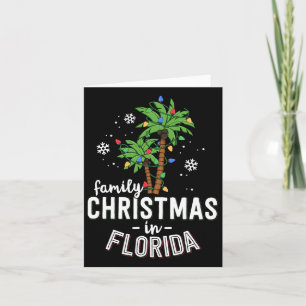 Familiekerstmis in Florida Palm Trees-strand Kaart