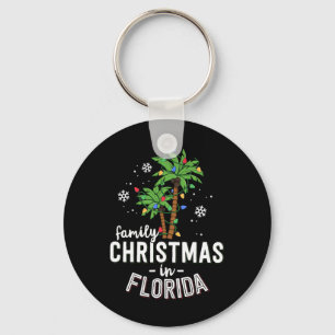 Familiekerstmis in Florida Palm Trees-strand Sleutelhanger