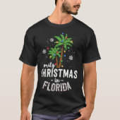 Familiekerstmis in Florida Palm Trees-strand T-shirt (Voorkant)