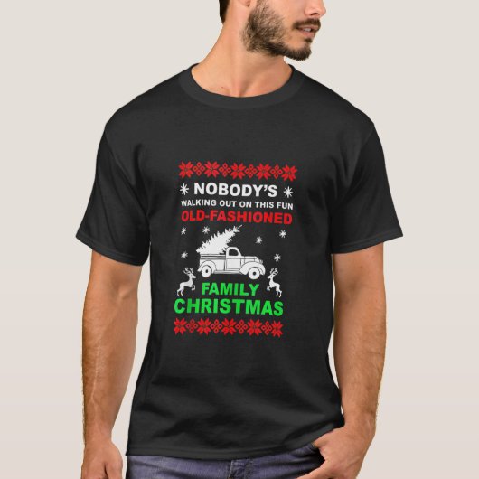 Familiekerstvakantie pyjama Funny Xmas Ugly T-shirt (Voorkant)