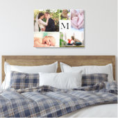 Familiekleurenfoto's mozaïekweergave canvas afdruk (Insitu (Slaapkamer))