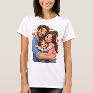 Familieknuffel 3D-cartoon T-shirt