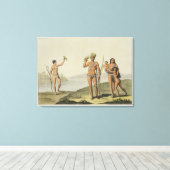 Familieleden van Guyana (kleur litho) Canvas Afdruk (Insitu (Houten vloer))