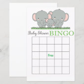 Familielefant baby shower bingo (Voorkant / Achterkant)