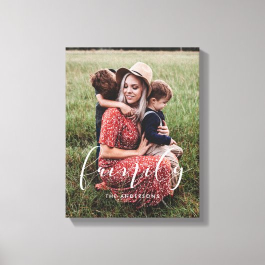 Familielegant calligrafie bekleedfoto canvas afdruk (Voorkant)