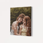 Familielegant calligrafie bekleedfoto canvas afdruk<br><div class="desc">Laat je favoriete afbeeldingen zien met deze moderne afdruk,  met het woord 'Familie' in een prachtige tekstbedekking. U kunt de kleur en de grootte van de tekst gemakkelijk veranderen om uw afbeelding te passen.</div>