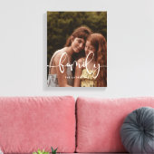 Familielegant calligrafie bekleedfoto canvas afdruk (Insitu (Woonkamer))